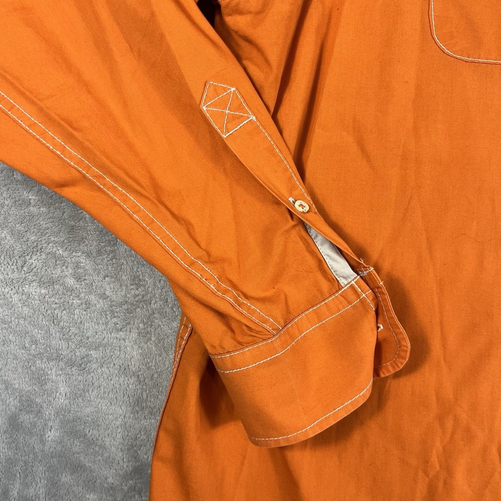 ROCAWEAR Classic Shirt Mens 3XL Orange Fresh 2 Death Brushed Poplin Y2K Lng Slv - Picture 5 of 10